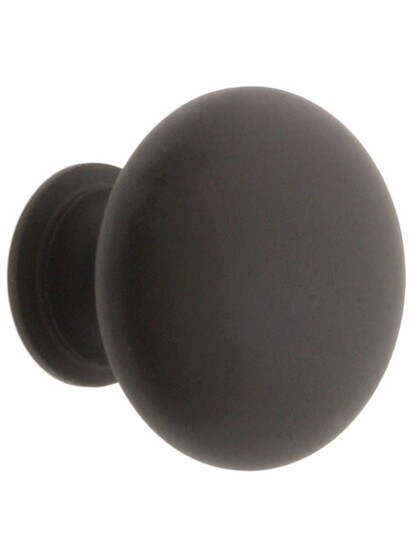 Small Classic Brass Cabinet Knob - 1 inch Diameter in Oil-Rubbed Bronze.